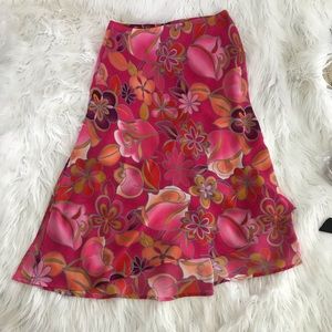 Pink Multicolored Floral Skirt